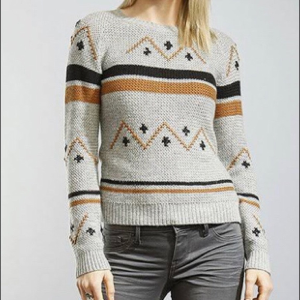 Young Threads Aztec Crewneck, Angora Blend Sweater